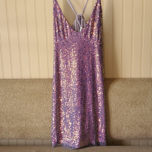 Free People Dresses & Skirts - NWT Free People Gold Rush Mini dress large purple